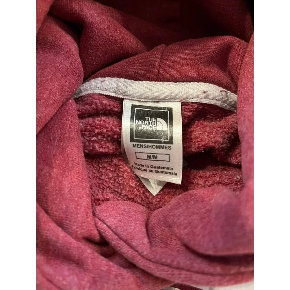 North Face Hoodie Sweater Mens Size Medium Long Sleeves Burgundy White Logo - Picture 4 of 4